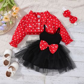 Autumn And Winter Girls' Skirt Set (Option: Black Red-9to12M)